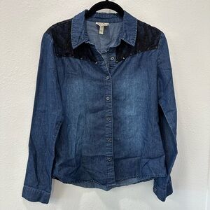 Pretty Rebellious Denim Button Up Shirt